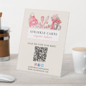 QR-code Bakery Menu Waterverf Baking Utiers Reclamebord Met Voetstuk (Insitu)