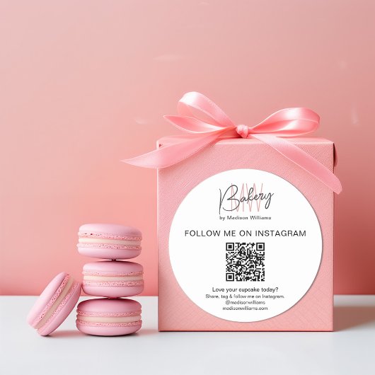 QR Code Bakery Monogram Logo Zakelijke Sticker