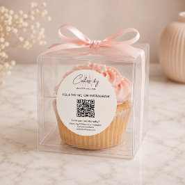 QR-code bakkerij cake monogram logo bedrijf Ronde Sticker
