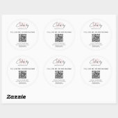 QR Code Bakkerij Cake Monogram Logo Wit Zakelijk Ronde Sticker (Vel)