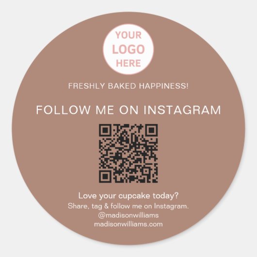 QR-code bakkerij logo sticker (Voorkant)