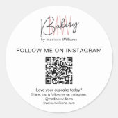 QR Code Bakkerij Monogram Logo Sticker (Voorkant)