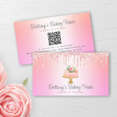 QR-code Bakkerroze Cake Glitter Rainbow Ombre Visitekaartje