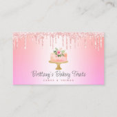 QR-code Bakkerroze Cake Glitter Rainbow Ombre Visitekaartje (Voorkant)