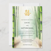 QR-code | Bamboe bos Chinese bruiloft Kaart (Voorkant)