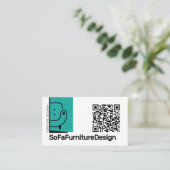 QR Code Bank Interieur Design Architect Meubels Visitekaartje (Staand voorkant)