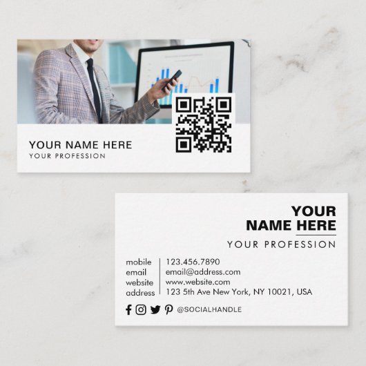 QR-code bankier Visitekaartje (Voorkant / Achterkant)