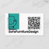 QR Code Bankstel Interieurontwerp Architect Meubil Visitekaartje (Voorkant)