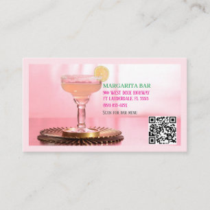 QR Code Bar & Lounge Roze Margarita Visitekaartje