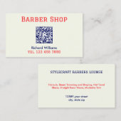 QR Code Barber Haarstylist Visitekaartje (Voorkant / Achterkant)