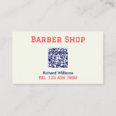 QR Code Barber Haarstylist Visitekaartje (Voorkant)