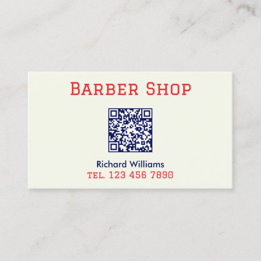 QR Code Barber Haarstylist Visitekaartje (Voorkant)