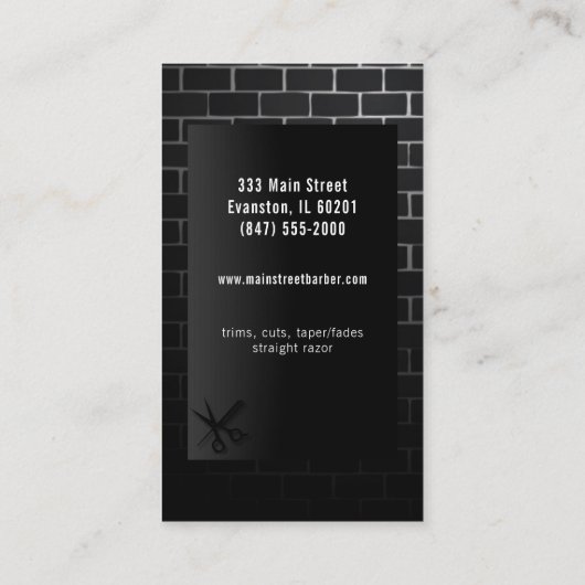 qr code barbershop visitekaartje (Achterkant)