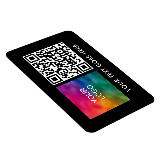 QR-code Barcode Zakelijke Logo Tekstnaam Sjabloon Magneet (Rechterzijde)