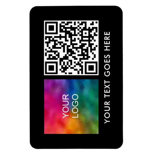 QR-code Barcode Zakelijke Logo Tekstnaam Sjabloon Magneet (Verticaal)
