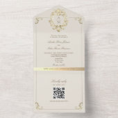 QR Code  Barok Gouden Huwelijk All In One Uitnodiging (Binnen)