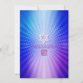 QR Code Bat Mitzwa Retro Blauw Paarse Gradiënt Leu Kaart (Achterkant)