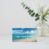 QR Code Beach Elegant Spa Travel Visitekaartje (Staand voorkant)