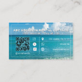 QR Code Beach Elegant Spa Travel Visitekaartje (Achterkant)