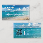 QR Code Beach Elegant Spa Travel Visitekaartje (Voorkant / Achterkant)