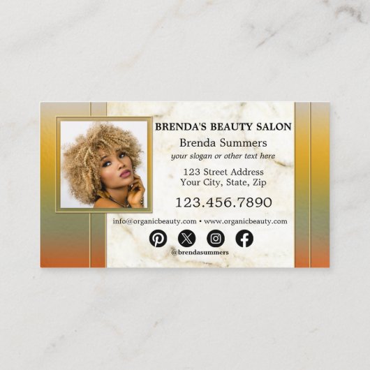 QR Code Beauty Salon Social Media Foto Visitekaartje (Achterkant)