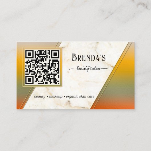 QR Code Beauty Salon Social Media Foto Visitekaartje (Voorkant)