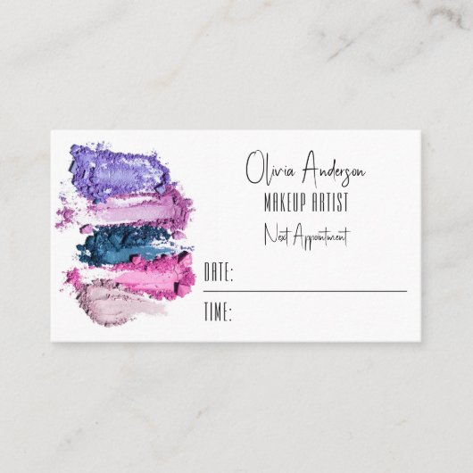 QR Code Beauty Swatch Makeup Artist Appointment Visitekaartje (Voorkant)