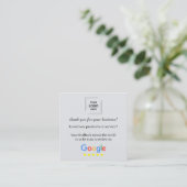 QR-code Bedankt Klantbeoordeling Ontwerp Vierkante Visitekaartje (Staand voorkant)