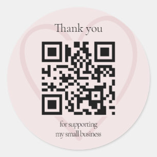 QR-code bedankt klein bedrijf Ronde Sticker