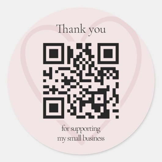 QR-code bedankt klein bedrijf Ronde Sticker (Voorkant)