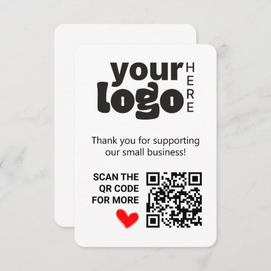 QR-code Bedankt voor het ondersteunen van kleine b (Voorkant / Achterkant)