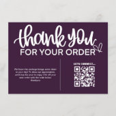 QR-code Bedankt voor uw aankoop pakket invoegen Informatiekaartje (Voorkant)
