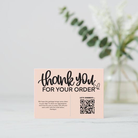 QR-code Bedankt voor uw aankoop pakket invoegen Informatiekaartje (Staand voorkant)