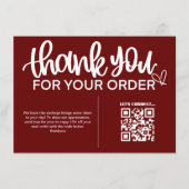 QR-code Bedankt voor uw aankoop pakket invoegen Informatiekaartje (Voorkant)