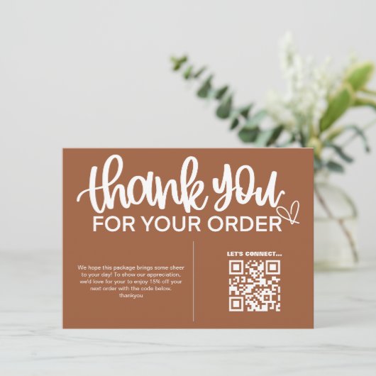 QR-code Bedankt voor uw aankoop pakket invoegen Informatiekaartje (Staand voorkant)