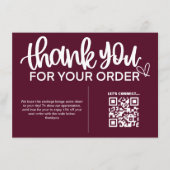 QR-code Bedankt voor uw aankoop pakket invoegen Informatiekaartje (Voorkant)