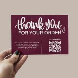 QR-code Bedankt voor uw aankoop pakket invoegen Informatiekaartje