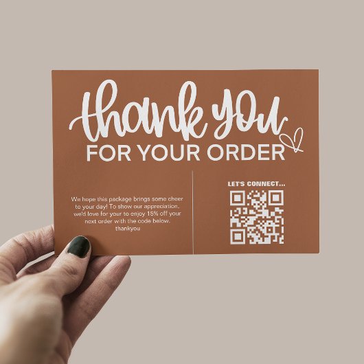 QR-code Bedankt voor uw aankoop pakket invoegen Informatiekaartje