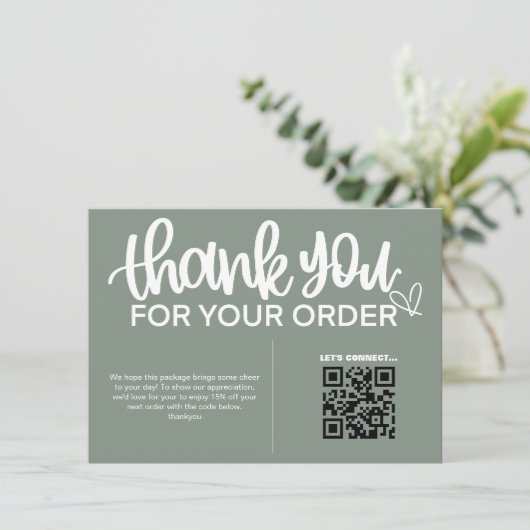 QR-code Bedankt voor uw aankoop pakket invoegen Informatiekaartje (Staand voorkant)