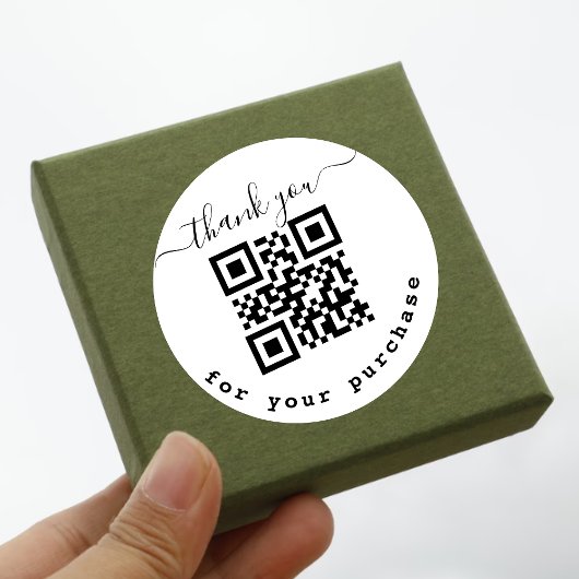QR-code bedankt voor uw aankoop Ronde Sticker
