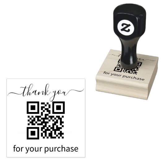 QR-code bedankt voor uw aankoop Rubberstempel (Gestempeld)