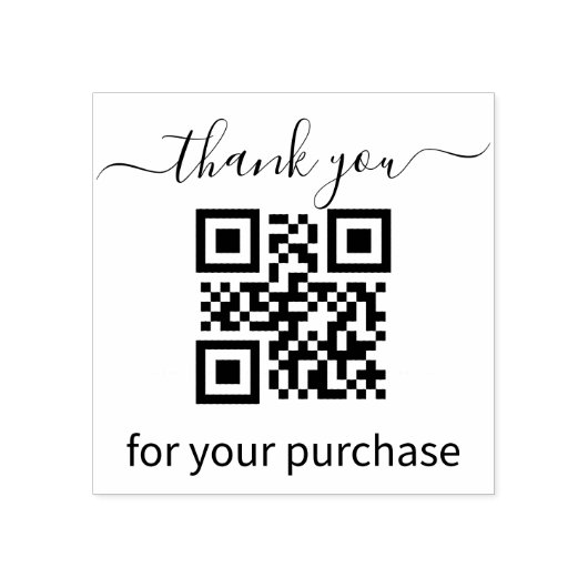 QR-code bedankt voor uw aankoop Rubberstempel (Afrduk)