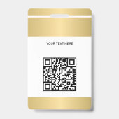 QR-code bedrijf logo foto van werknemer gouden ID Badge (Achterkant)