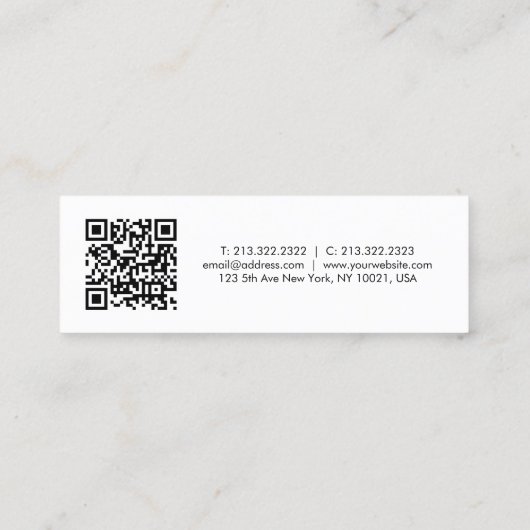 QR Code Bedrijf Logo Hier Werknemersnaam Mini Contactkaartje (Achterkant)