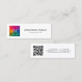 QR Code Bedrijf Logo Hier Werknemersnaam Mini Contactkaartje (Voorkant / Achterkant)
