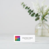 QR Code Bedrijf Logo Hier Werknemersnaam Mini Contactkaartje (Staand voorkant)