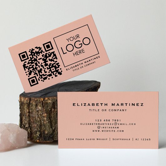 QR Code Bedrijf Logo Professionele Voor- en Achter Visitekaartje