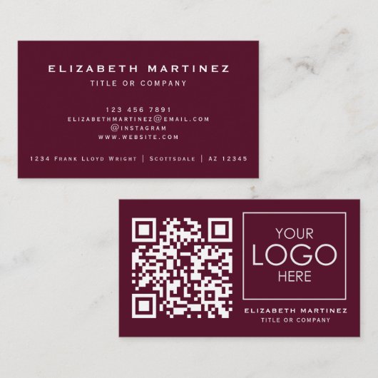 QR Code Bedrijf Logo Professionele Voor- en Achter Visitekaartje (Voorkant / Achterkant)