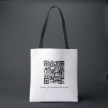 QR-code Bedrijf Logo Website Adres Streepjescode Tote Bag<br><div class="desc">Voeg hier uw QR Code Website Adres Bedrijf Logo Elegante Moderne Promotionele Sjabloon Winkelen Medium Witte Canvas tas.</div>