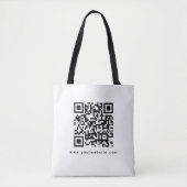 QR Code Bedrijf Logo Website Adres Tweezijdig Tote Bag (Voorkant)